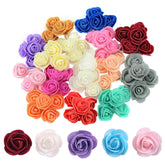 100 Pcs 1.3 Inch Mini Artificial Rose Flowers Mix Color Pe Foam Fake Rose Heads Diy Wedding Flowers For Diy Bear Wedding Home Decoration Diy Crafts, Party, Festival,Valentine'S Day Decoration