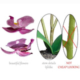 Mini Artificial Silk Orchid Potted Flowers - 4Pcs Real Touch Fake Small Plants In Ceramic Vase For Home Office Bathroom Living Room,Tiny Faux Table Shelf Decor Indoor