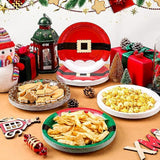 100 Pcs Christmas Paper Plates 9 Inch Disposable Santa Christmas Dinnerware Set Xmas Dinner Plates Table Decorations Holiday Party Supplies, Serve 100 Guests