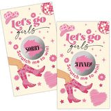50 Pack Let'S Go Girl Theme Scratch Off, Pink Cowgirl Birthday Party, Truth Or Dare Bachelorette Party Scratch Offs, Gno Bachelorette Party Game, Disco Rodeo Western Space Cowgirl Invite