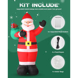 12Ft Giant Christmas Inflatables Outdoor Decorations - Led Lighted Blow Up Santa Claus With Gift For Yard, Garden & Lawn