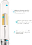 6 Pack Vintage T9 LED Tube Light Bulbs E26 3000K Soft White Dimmable Edison Filament Clear Glass