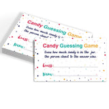 Candy Guessing Game Cards, Games Activities And Decorations, 50-Pack.
