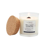 Peripeti Home Sea Salt + Jasmine Scented Candle - Wooden Wick, 8.5Oz Natural Soy Wax For Calming Coastal Aromatherapy - Long-Lasting Fresh Fragrance For Home Or Gift