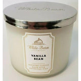 Bath and Body Works, White Barn 3-Wick Candle w/Essential Oils - 14.5 oz - 2021 Core Scents! (Vanilla Bean)