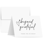 Beyond Grateful – Thank You So Very Much! Appreciation Cards And Envelopes – Weddings, Christmas, Holidays, Small Business, Baby Bridal Showers, Funerals, Graduation – 4.25" X 5.5" – 25 Per Pack