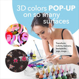 3D Fabric Paint Set | 24 Quality Vibrant Colors In 29Ml Bottles | For Artists; For Crafters; For Fun | Clothing, Textile, Canvas, Glass, Wood, Shoes | In Strong Selection Box
