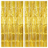2-Pack Gold Foil Fringe Curtains for 50th Birthday and Party Decorations