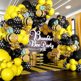 All-In-1 Bee Balloons Arch & Garland Kit – Yellow And Black Balloons For Bumble Bee Party – What Will It Bee Gender Reveal, Honey Bee Baby Shower, Bee Birthday Party Decorations & Supplies