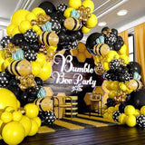 All-In-1 Bee Balloons Arch & Garland Kit – Yellow And Black Balloons For Bumble Bee Party – What Will It Bee Gender Reveal, Honey Bee Baby Shower, Bee Birthday Party Decorations & Supplies