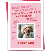 Funny Dog Valentines Day Card - “Roses Are Red” Dog Card For Pet Owners