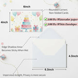 Watercolor Paper 140Lb/300Gsm, 50 Sheets Watercolor Cards With Envelopes, 4X6 Inch Water Color Postcards, Cotton Cold Press Non-Folded Thank You Card, Travel Watercolors Heavyweight White Art Paper