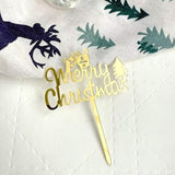 Merry Christmas Cake Topper Tree Gift Boxes Holiday Party Decoration