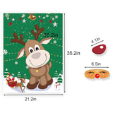 Pin The Nose On The Reindeer Holiday Reusable Game Christmas Party Games With 36 Noses And 4 Blindfold For Xmas Party Supplies