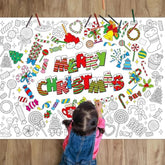Merry Christmas Coloring Poster For Kids Giant Coloring Poster Large Christmas Candy Peppermint Coloring Tablecloth Jumbo Coloring Books For Kids Classroom Home Birthday Party Supplies Favor