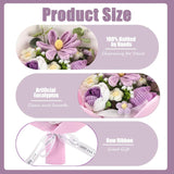 Crochet Flower Blooming Tulip Bouquet: Handmade Artificial Flower Knitted Bouquet For Festival Wedding Graduation Anniversary (Purple)