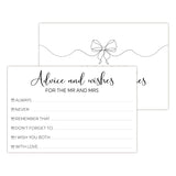 Black Bow Wishes Cards, Advice And Wishes For The Mr And Mrs, Wedding Shower Games Card, 25Pcs Minimalist Advice Cards For Bridal Shower, Engagement Bachelorette Party Decor -10