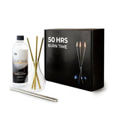 Refillable Candle - Everlasting Glass Oil Candle Gift Set With Lamp Oil Bottle 17Oz, Funnel And 2 Sets Of Metal Wicks Gold And Silver - Ideal As Decorative Candles