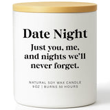 Gifts For Him Her Couple Valentine’S Day Date Night Soy Wax Candles, Romantic Date Night Gift For Girlfriend Boyfriend Wife Husband, Anniversary Birthday Couples Date Night Gift Valentine Candle