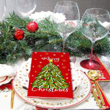 80Pcs Merry Christmas Guest Napkins Disposable Red Xmas Tree Snowflake Paper Napkins Dinner Hand Napkins For Winter Party Tableware Supplies