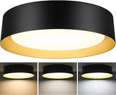 13 Inch Black Gold LED Ceiling Light 2400LM Dimmable Flush Mount Fixture