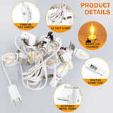 C7 Accessory Cord With 12 Led Light Bulbs And Outlet Christmas Village Light 14.76 Ft With Spare Fuse Warm White Lamp Fo