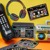 26Pcs 80s 90s Inflatable Boombox Phone Chain Balloons Retro Hip Hop Party Props