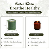 Natural Soy Wax Scented Candle, Sandalwood Fragrance, Green Ceramic Container, Handmade Luxury Home Decor With Cotton Wick, Reusable Jar