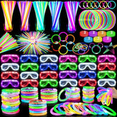148-Piece Glow-in-the-Dark Party Kit LED Glasses, Bracelets & Glow Sticks
