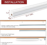 8 Pack 2FT LED Shop Light Fixtures 10W 1100LM 6500K Linkable T5 Tube Strip Lights with Switch