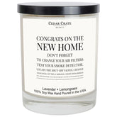 | House Warming Gifts New Home 2025 - Funny Housewarming Gift Ideas | “Congrats On The New Home” Candle | Lavender And Sage Scented Candle | 100% Soy Wax,Hand-Poured In Usa