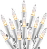 100 Count Clear Christmas String Lights 20FT White Wire Mini Incandescent Lights for Indoor Christmas Tree Garland Wedding Party Festival Home Decor