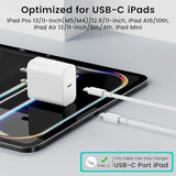 20W USB C Fast Charger with 10FT Braided Cable for iPad Pro Air Mini 10th 11th Gen