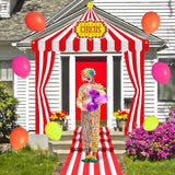 4 Pcs Carnival Circus Tent Decorations Halloween Carnival Entryway Door Party Decor Awning Hanging Banner Aisle Runners Supply For Circus Theme Birthday Celebration(Classic)