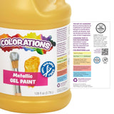 Paraben-Free Metallic Gel Paint, Silver, 1 Gallon - Non-Toxic And Made In The Usa