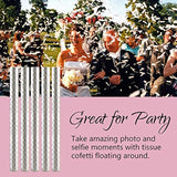 14Pack White Confetti Wands Tissue Paper Confetti Flick Flutter Sticks For Wedding Celebrations Anniversary Birthday Party White, 14 Inch