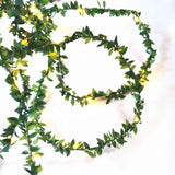 20Leds Tiny Leaf Garland Warm White Vine String Light Timer Function Wedding Party Christmas Holiday Patio Decoration 6.