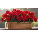 4 Bundles 15'' Artificial Geraniums Silk Flowers For Outdoors Uv Resistant Home Decor Garden Look Real (4, Red)