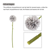 Artificial Flower Heads, Silk Chrysanthemum Ball Hydrangea Grey Faux Flowers For Diy Craft Wedding And Party Decoration Pack Of 10