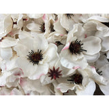 100 Pcs Artificial Silk Poppy Anemone Flower Heads Autumn Fake Poppy Flower,Vase Fillers,Corsages For Wedding Decor,Nursery Wall,Archway Decor Wreath Garland Cake Ornaments (White)
