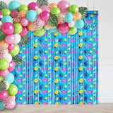 Cartoon Birthday Party Supplies 2Pcs Hawaiian Tropical Foil Fringe Curtains for Kids Party