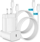 2 Pack 25W USB C Super Fast Wall Charger with Type C Cable for Samsung Galaxy