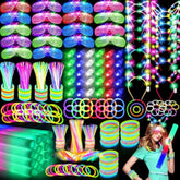 282 Pcs Glow In The Dark Party Supplies, 18 Foam Sticks, 18 Led Glasses, 200 Glow Sticks, 30 Finger Lights, 8 Bunny Ear Headband And 8 Led Cat Ear Headband For Wedding,Birthday,Concert,New Year
