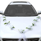 Artificial Flowers Bouquet Ribbon Set, Wedding Car Flowers For Wedding Party Decoration