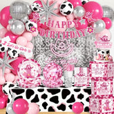 237Pcs Cowgirl Birthday Party Decorations Include Disco Cowgirl Balloon Arch Lets Go Girls Backdrop Tableware Banner Tablecloth, For Western Cowgirl Party Decorations, Last Rodeo Bachelorette Decor
