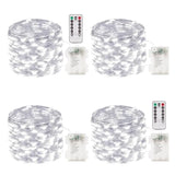 4 Pack Fairy Lights Battery Operated With Remote, 33Ft 100Led Waterproof Twinkle String Lights With Timer & 8 Modes,For