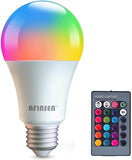 RGB Color Changing LED Light Bulbs 9W A19 E26 E27 Dimmable 16 Colors with Memory Function