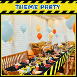 3 Pcs Construction Tablecloth Black Racetrack Party Tablecover For Kids Racing Car Theme Birthday Party Supplies Runner Plastic Rectangular Table Cover Table Decorations For Birthday Supplies