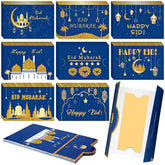 32 Pcs Eid Mubarak Money Envelopes For Cash Gifts 6.9X4.9 Inch Lucky Cash Card Holders Assorted Ramadan Holiday Gift Cards Pocket Envelopes For Money Eid Mubarak Party Celebration Decoration