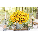 12Pcs Silk Sunflowers Artificial Flowers Bulk, Fake Sunflowers With 24 Small Daisy Mums Flowers For Outdoors Home Office Centerpiece Window Porch Hanging Planter Fall Décor (Yellow)